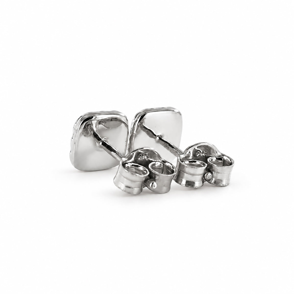 Diamond Cluster Cushion Studs 9ct White Gold