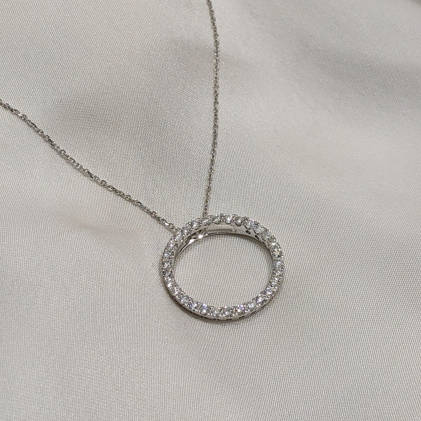 Diamond Circle of Life Necklace 9ct White Gold