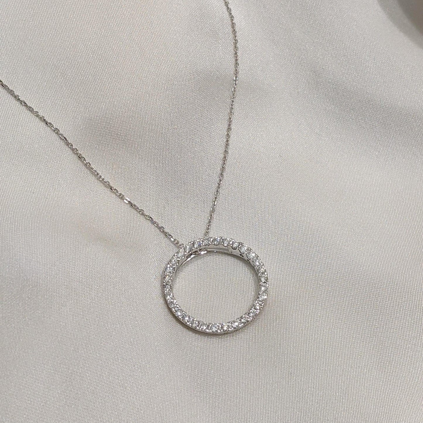 Diamond Circle of Life Necklace 9ct White Gold