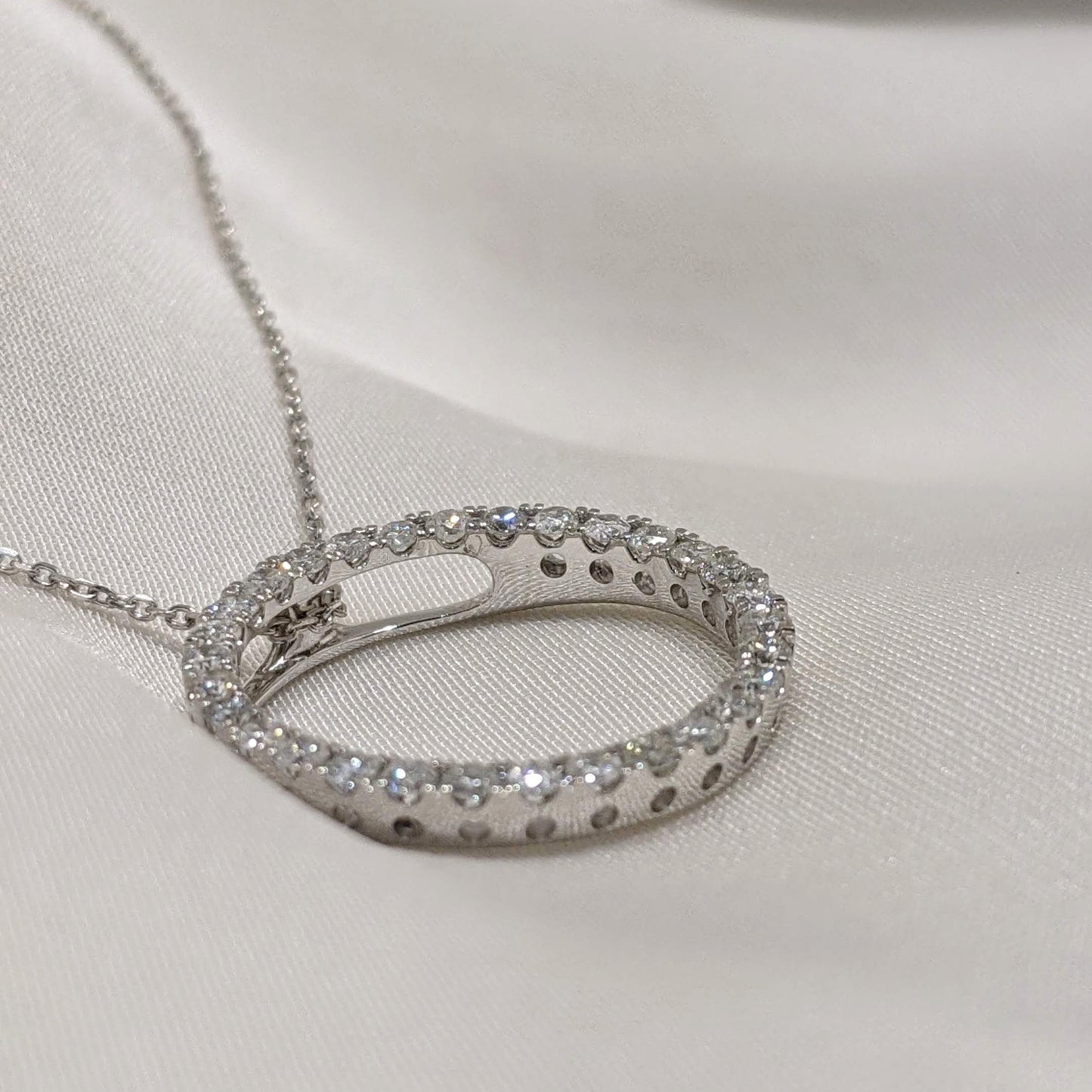 Diamond Circle of Life Necklace 9ct White Gold