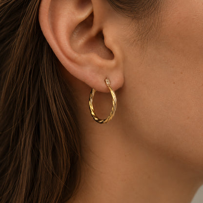 Mini Twist Hoop Vermeil Earrings