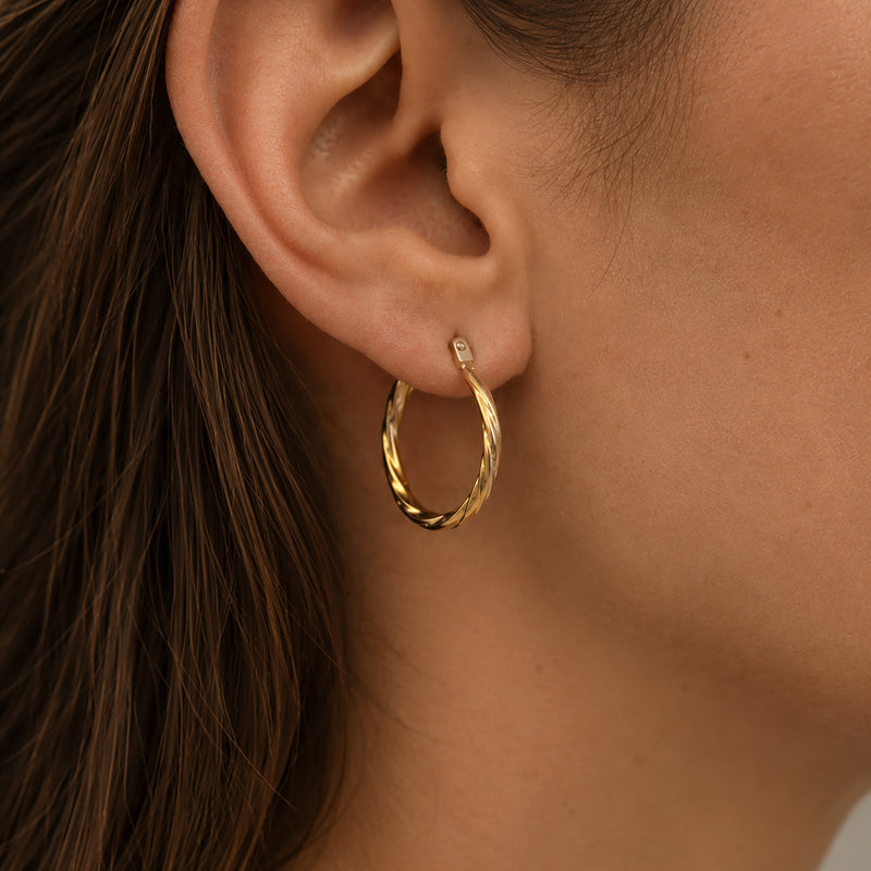 Mini Twist Hoop Vermeil Earrings