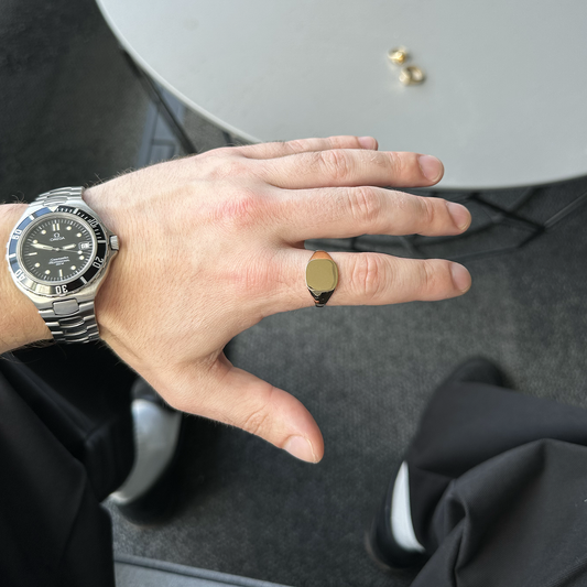 Cushion Shape Signet Ring 9ct Yellow Gold