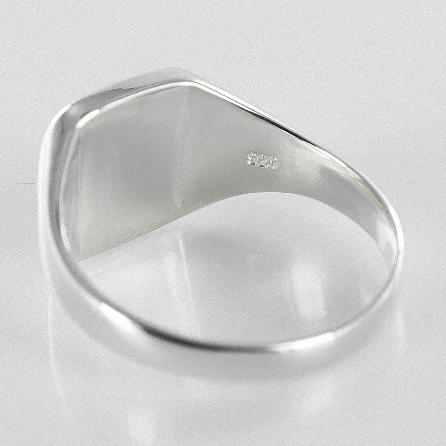 Cushion-Shaped Signet Ring Sterling Silver