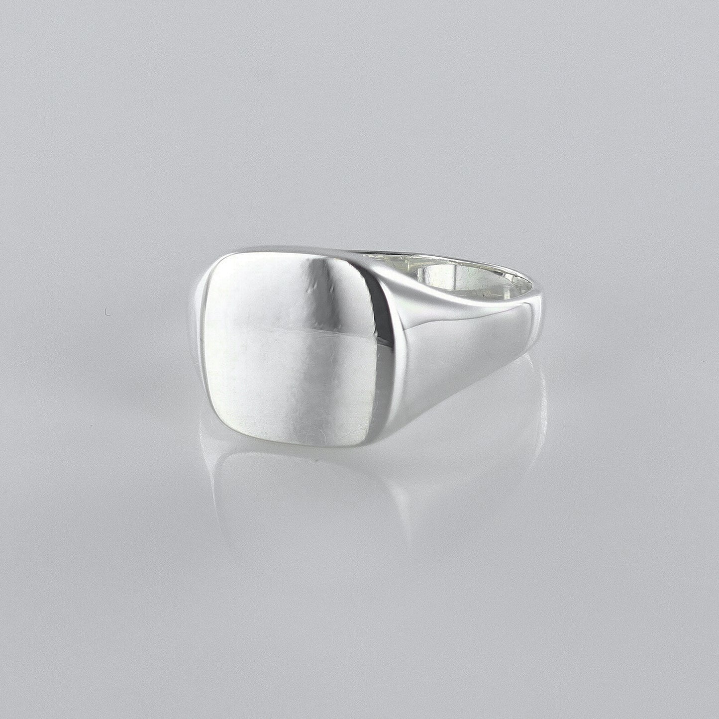 Cushion-Shaped Signet Ring Sterling Silver