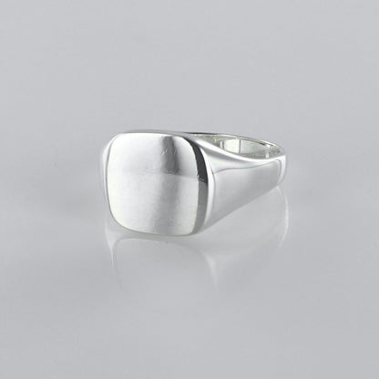 Cushion-Shaped Signet Ring Sterling Silver