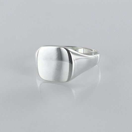 Cushion-Shaped Signet Ring Sterling Silver
