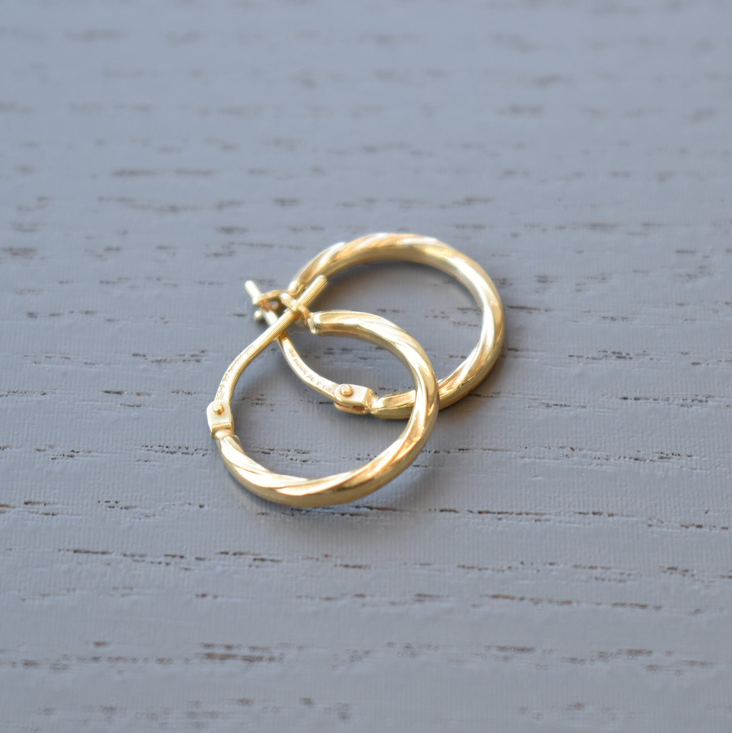 Mini Twist Hoop Vermeil Earrings