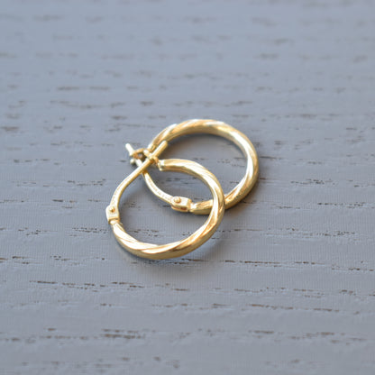 Mini Twist Hoop Vermeil Earrings