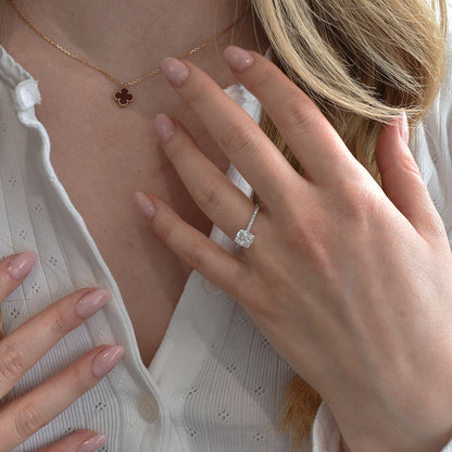 Cushion-Cut GIA Certified Diamond-Set Platinum Ring