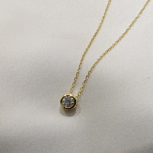 Diamond Rubover Pendant 18ct Yellow Gold