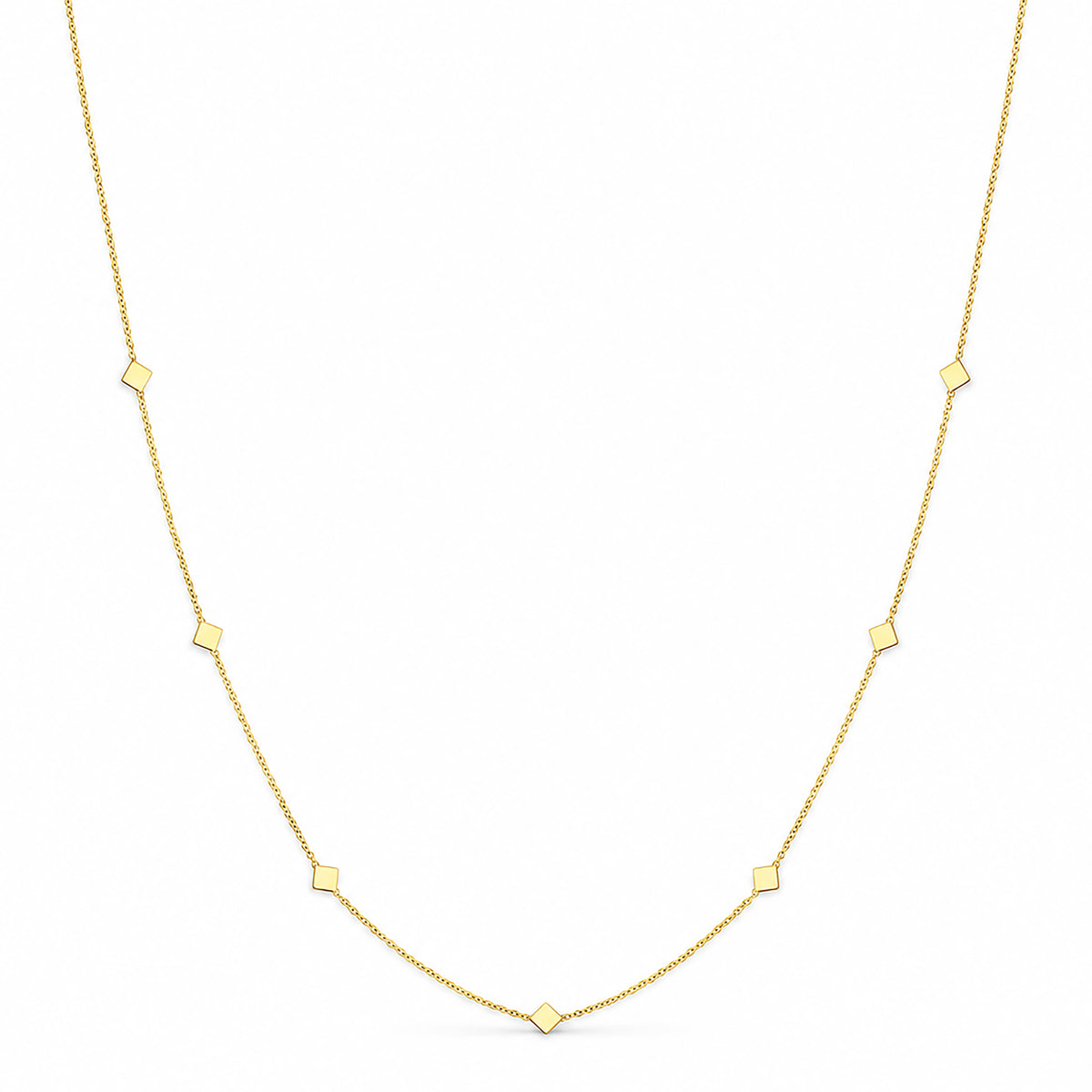 Diamond Motif Necklace 9ct Yellow Gold