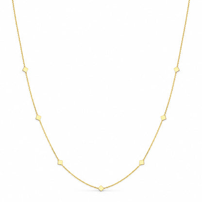 Diamond Motif Necklace 9ct Yellow Gold