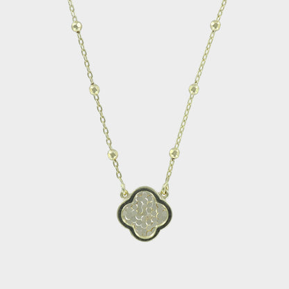 Disco Clover Necklace 9ct Yellow Gold