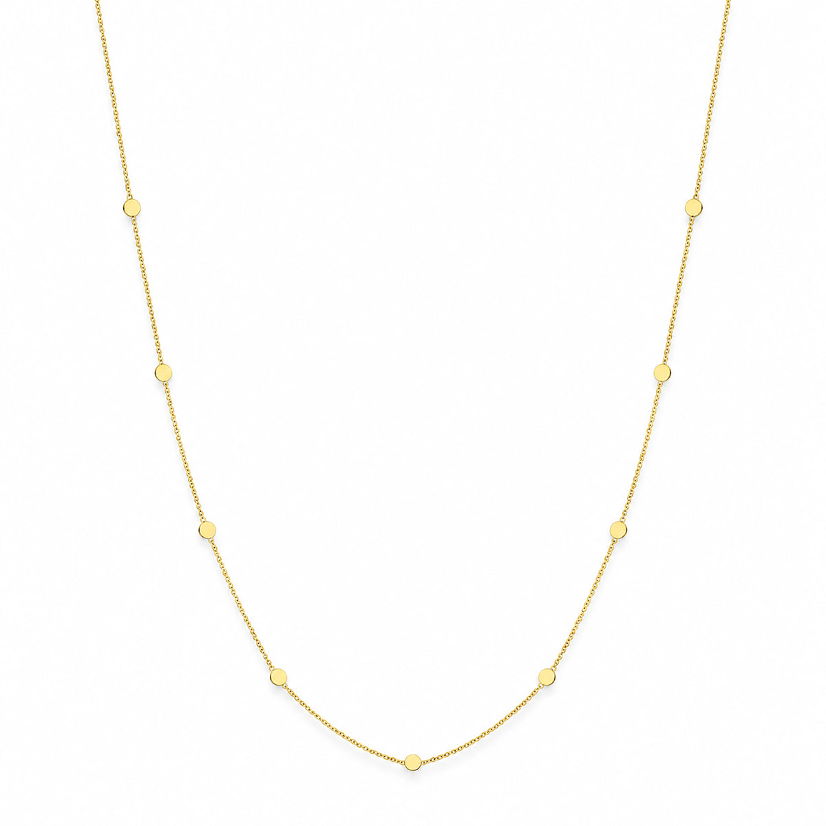 Minimalist Gold Disc Necklace 9ct Yellow Gold