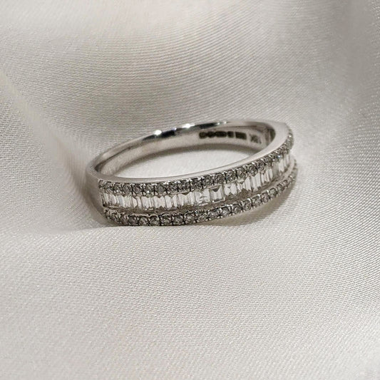 Diamond Half-Eternity Triple Row 18ct White Gold