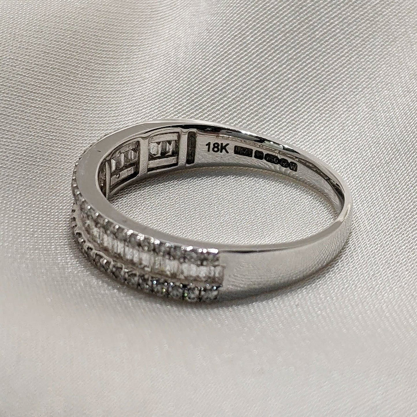 Diamond Half-Eternity Triple Row 18ct White Gold