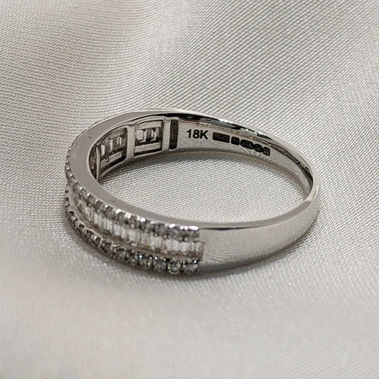 Diamond Half-Eternity Triple Row 18ct White Gold