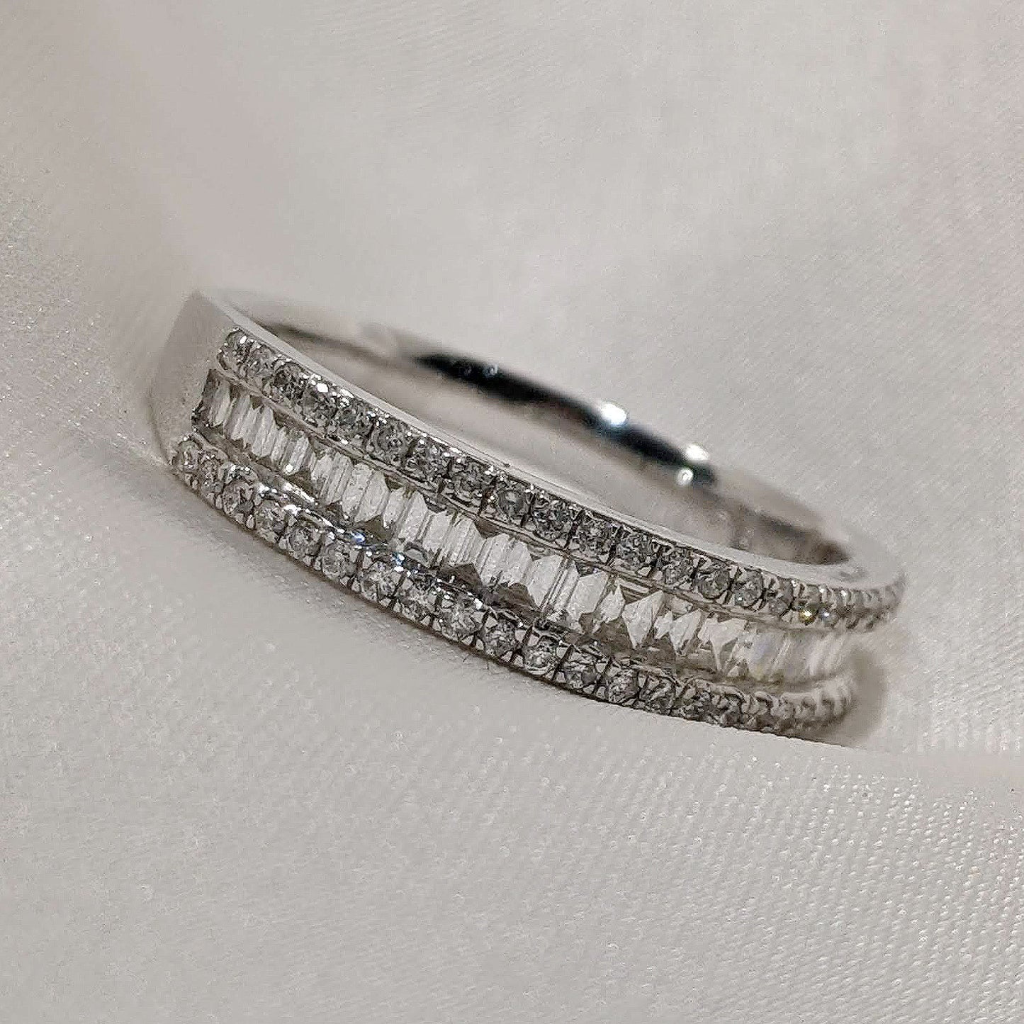 Diamond Half-Eternity Triple Row 18ct White Gold
