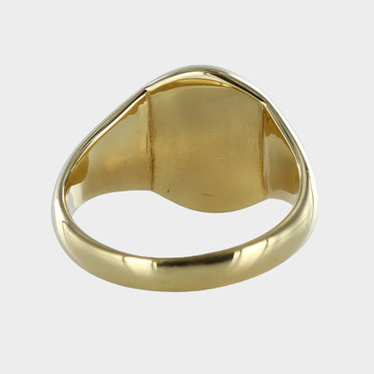 Oval Diamond Signet Ring 9ct Yellow Gold