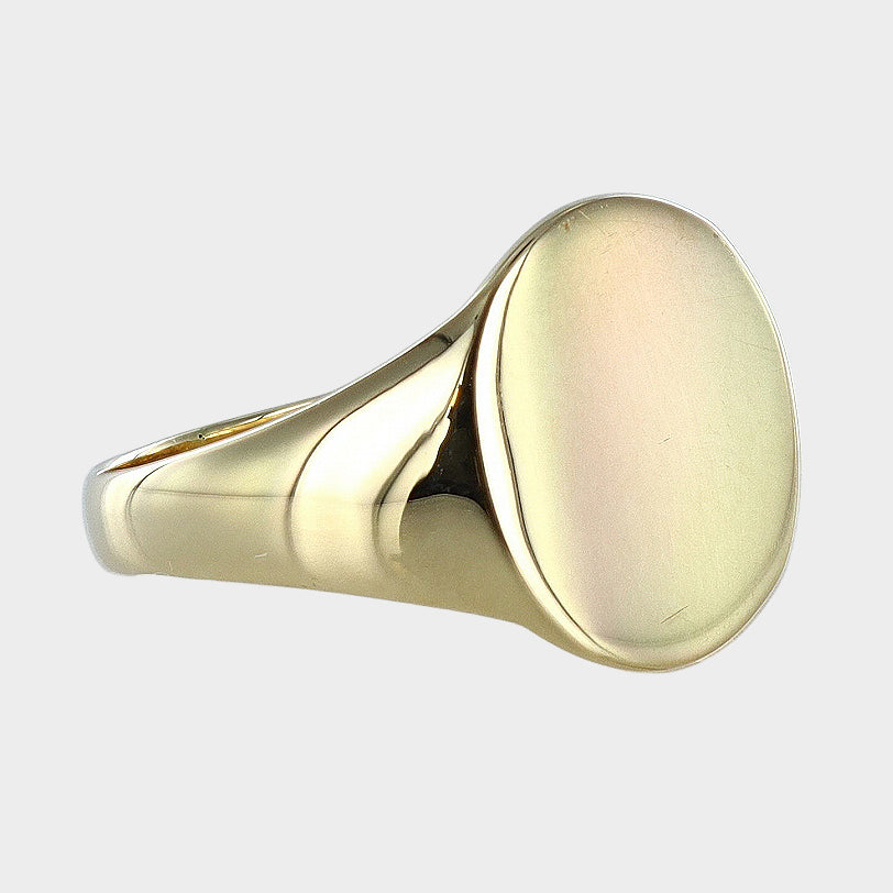 Oval Shape Signet Ring 9ct Yellow Gold