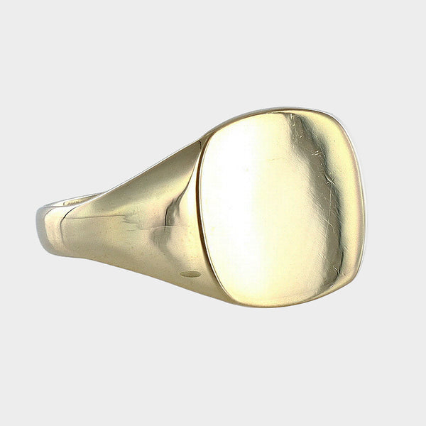 Cushion Shape Signet Ring 9ct Yellow Gold
