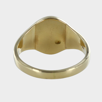 Heavy Oval Shape Signet 9ct Yellow Gold