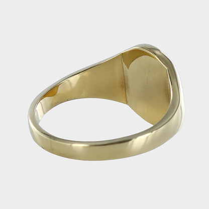 Heavy Oval Shape Signet 9ct Yellow Gold