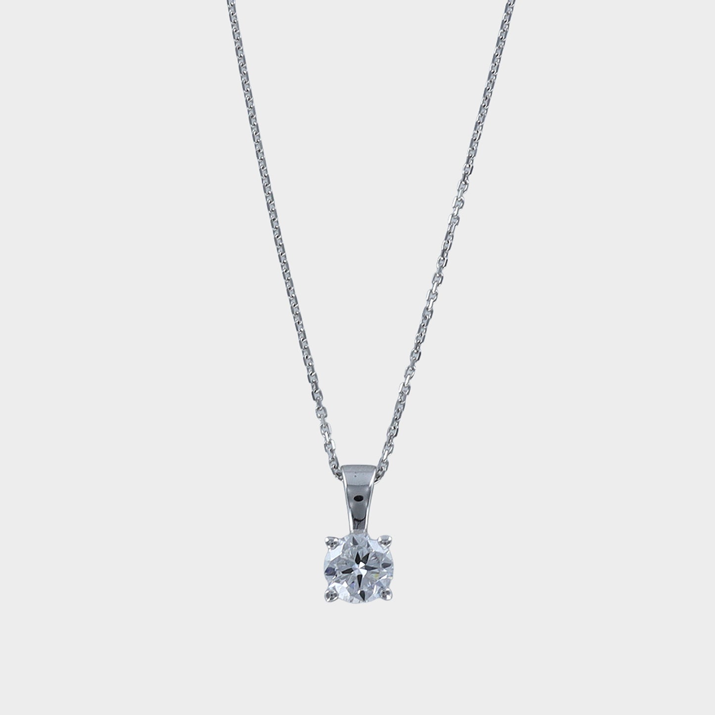 0.49ct Round Brilliant-Cut Lab-Grown Diamond Solitaire Pendant