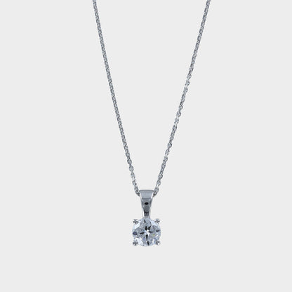 0.49ct Round Brilliant-Cut Lab-Grown Diamond Solitaire Pendant