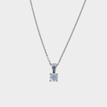 0.26ct Round Brilliant-Cut Lab-Grown Diamond Solitaire Pendant