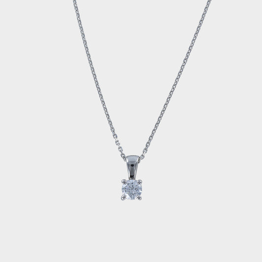 0.26ct Round Brilliant-Cut Lab-Grown Diamond Solitaire Pendant