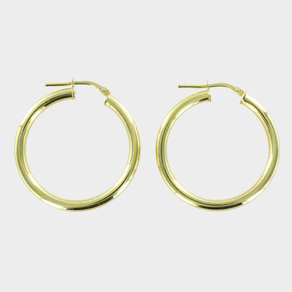 Traditional Polished Hoop Earrings 14ct Gold Plated