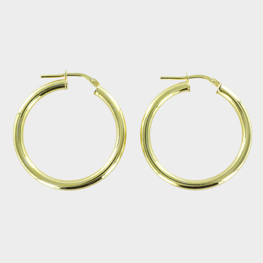 Traditional Polished Hoop Earrings 14ct Gold Plated