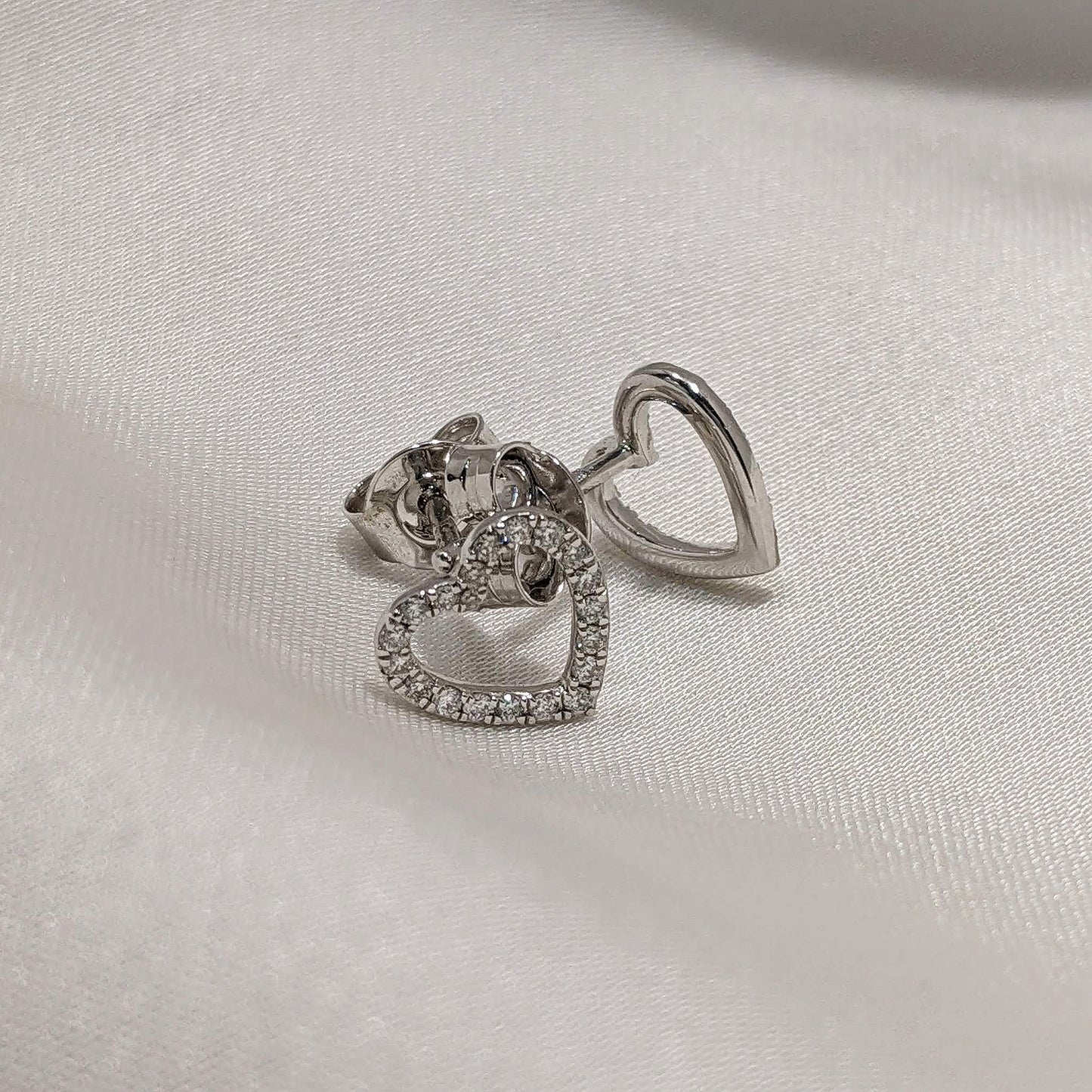 Diamond Heart-Shape Studs