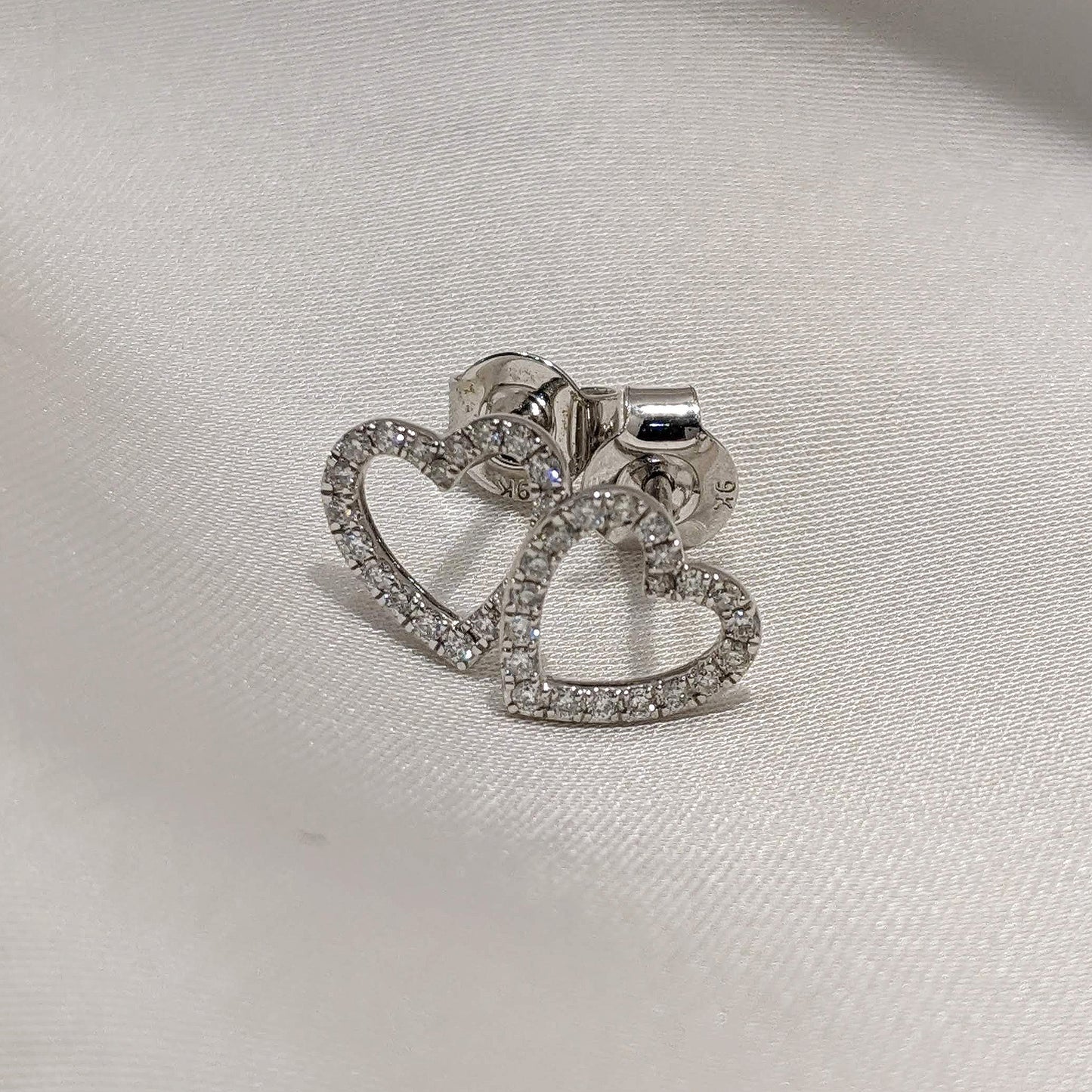 Diamond Heart-Shape Studs