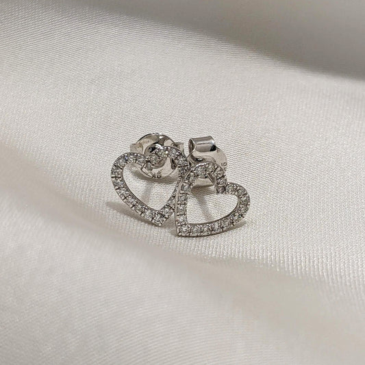 Diamond Heart-Shape Studs