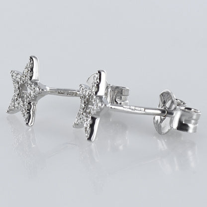 Star Diamond Studs 9ct White Gold