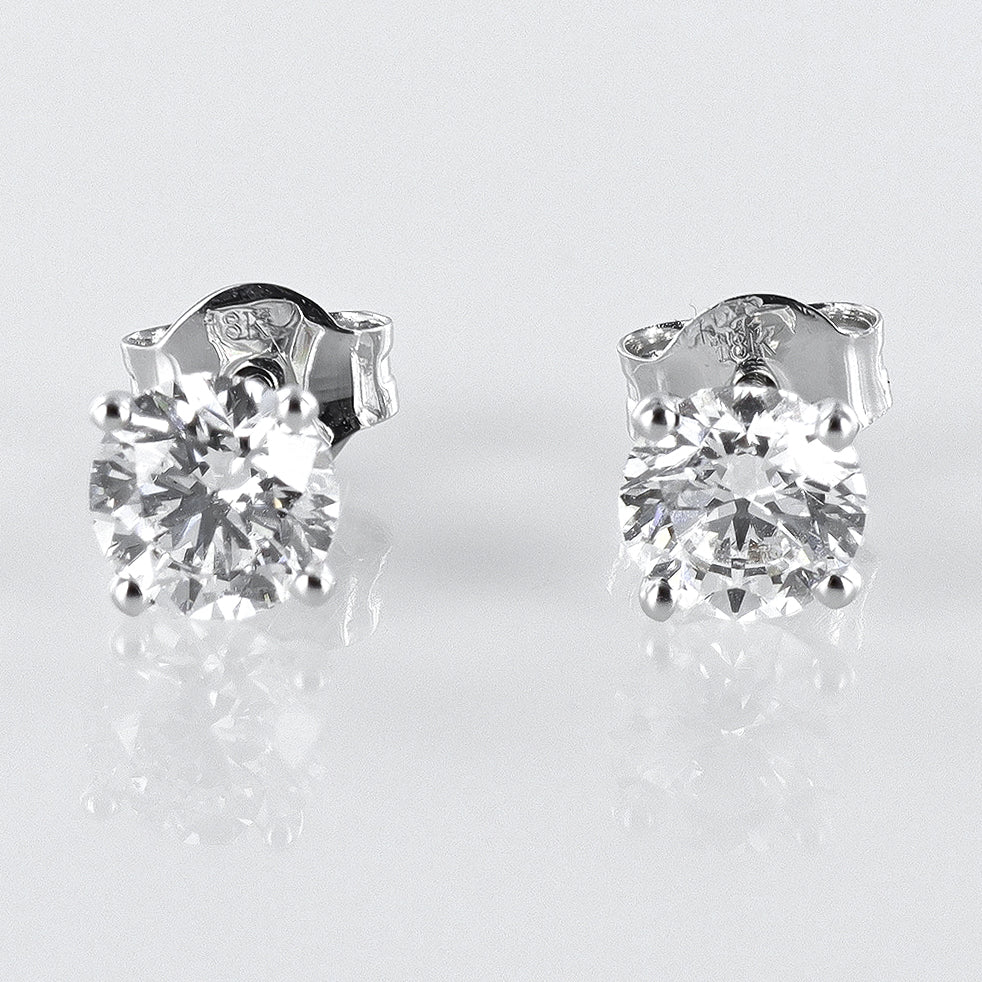 Diamond Studs 18ct White Gold GIA Certified