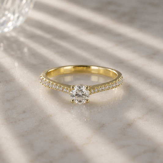 0.42ct GIA Diamond-Set 18ct Yellow Gold Engagement Ring
