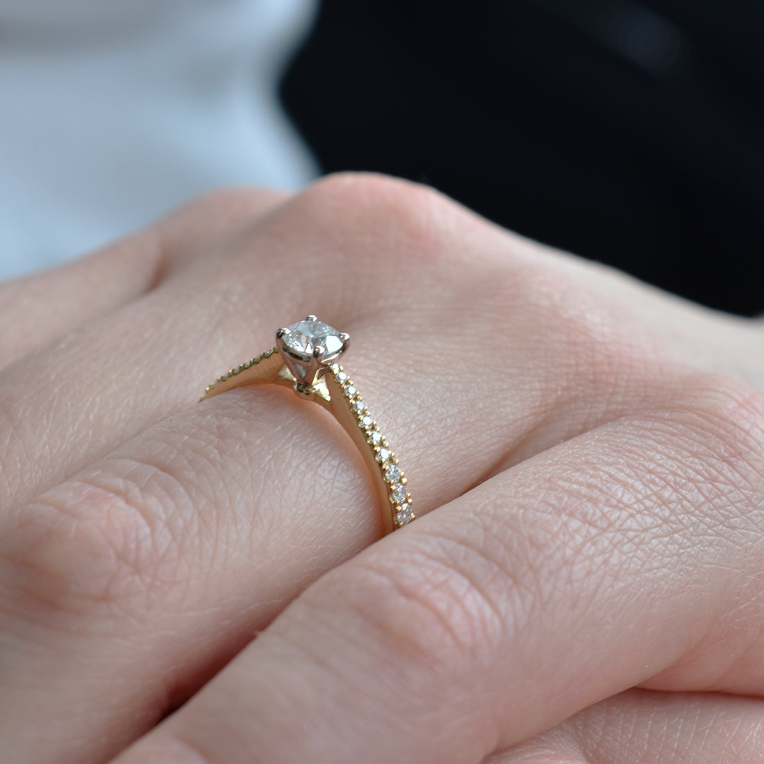 0.42ct GIA Diamond-Set 18ct Yellow Gold Engagement Ring