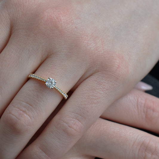 0.42ct GIA Diamond-Set 18ct Yellow Gold Engagement Ring