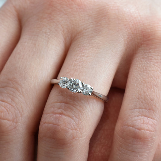 Trilogy Diamond Engagement Ring GIA Certified