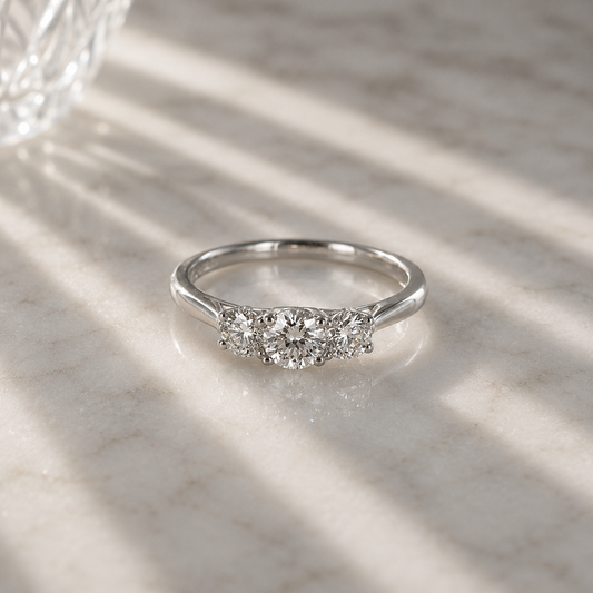 Trilogy Diamond Engagement Ring GIA Certified