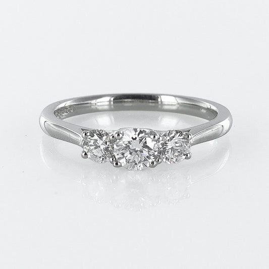 Trilogy Diamond Engagement Ring GIA Certified