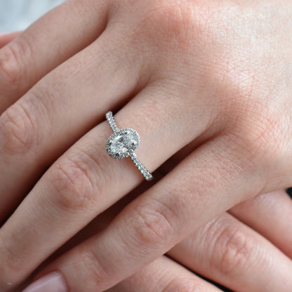 Oval Diamond Halo Engagement Ring
