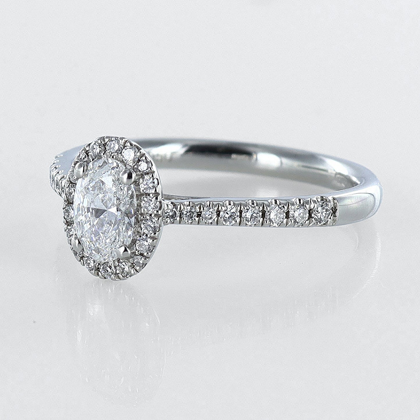 Oval Diamond Halo Engagement Ring