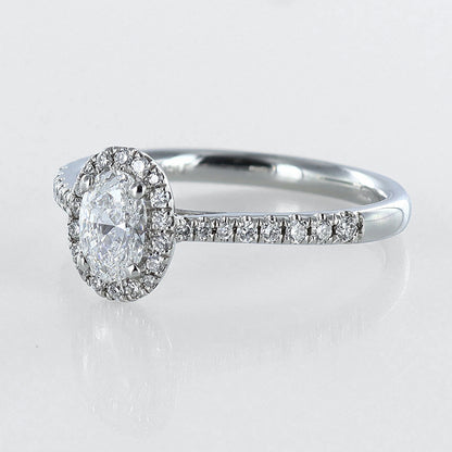 Oval Diamond Halo Engagement Ring