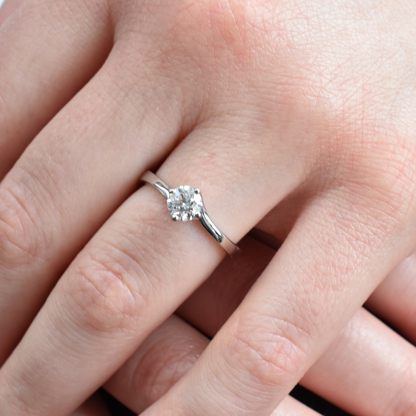 Diamond Solitaire Twist Engagement Ring