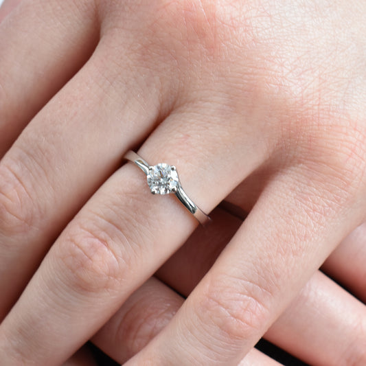 Diamond Solitaire Twist Engagement Ring